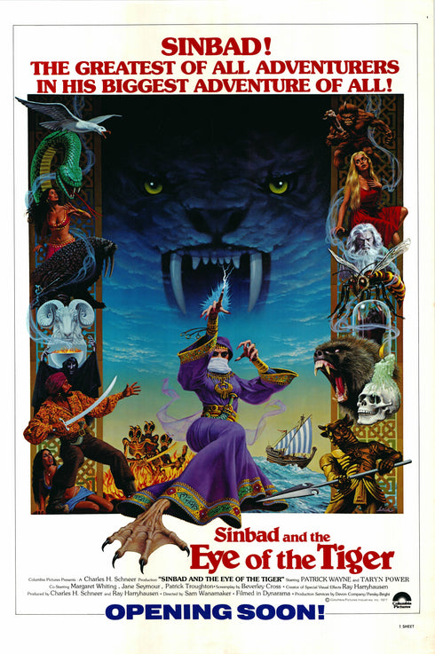 sinbad and the eye of the tiger 1977 advanced one sheet poster rolled